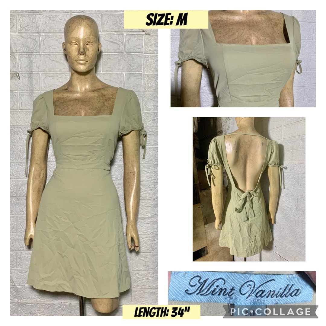 Size M Mint Vanilla Sage Green Dress Women s Fashion Dresses Sets Dresses on Carousell