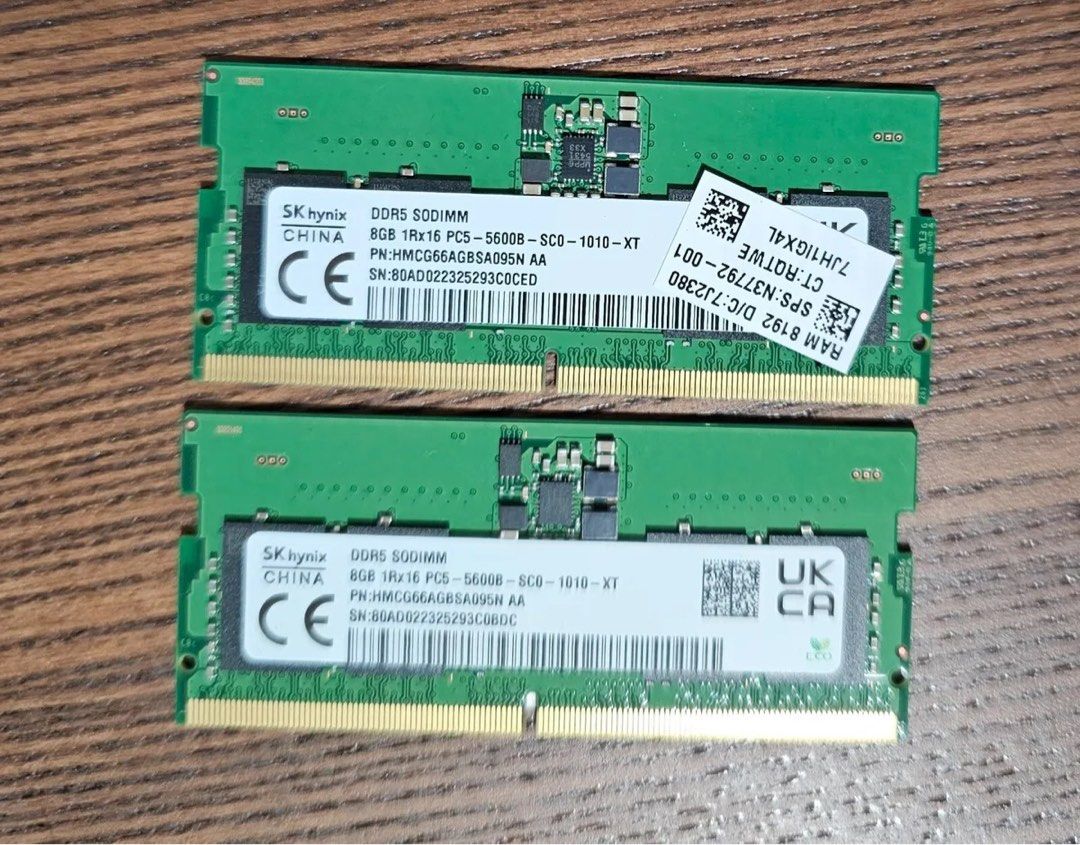 SK Hynix DDR5 16 GB RAM 5600MHz (2x8GB) SODIMM Laptop Notebook