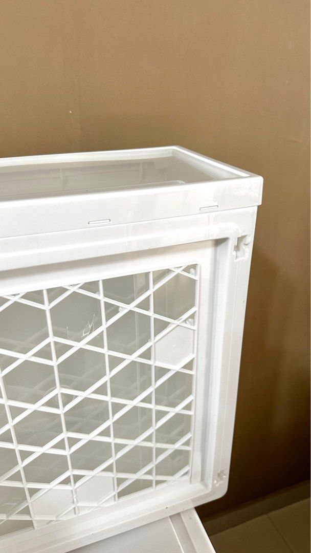 Stackable Plastic Drawer (White) (Category: Shelves, Cabinets & Racks) located in Singapore. Submitted by sithuscott (Listing ID 1284367221, Image 1). Description: Suitable for storing clothes, toys, papers, etc 1 box drawer (good) = $15 1 box drawer (good) = $15 1 box drawer (good) = $15 1 box drawer (small crack) = $10 _____ If you take all Total 4 boxes = $50 Conditions: - All 4 boxes drawer are working, - only 1 box has small plastic crack Se