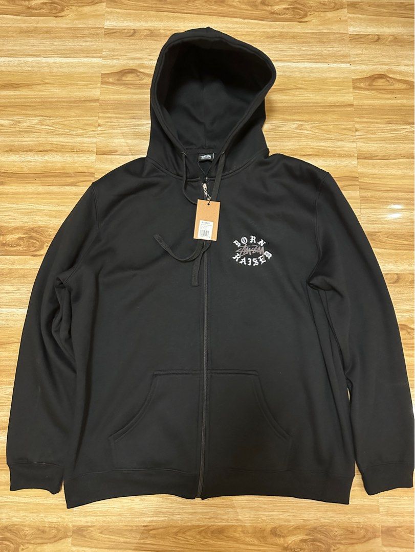 Stussy & Born X Raised Logo Zip Hoodie X-Large, Men's Fashion