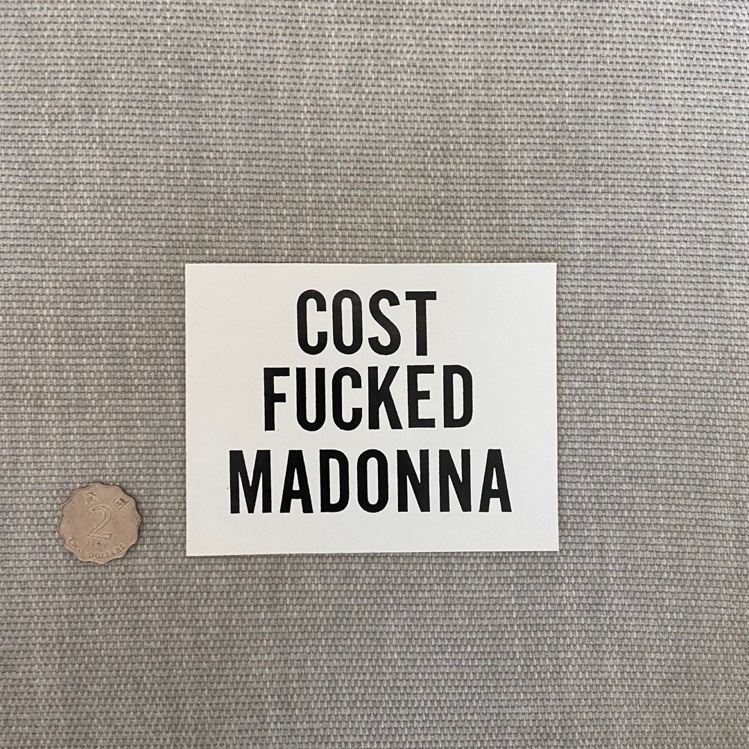 Supreme Vintage Sticker - Cost Fucked Madonna (100% Authentic 100