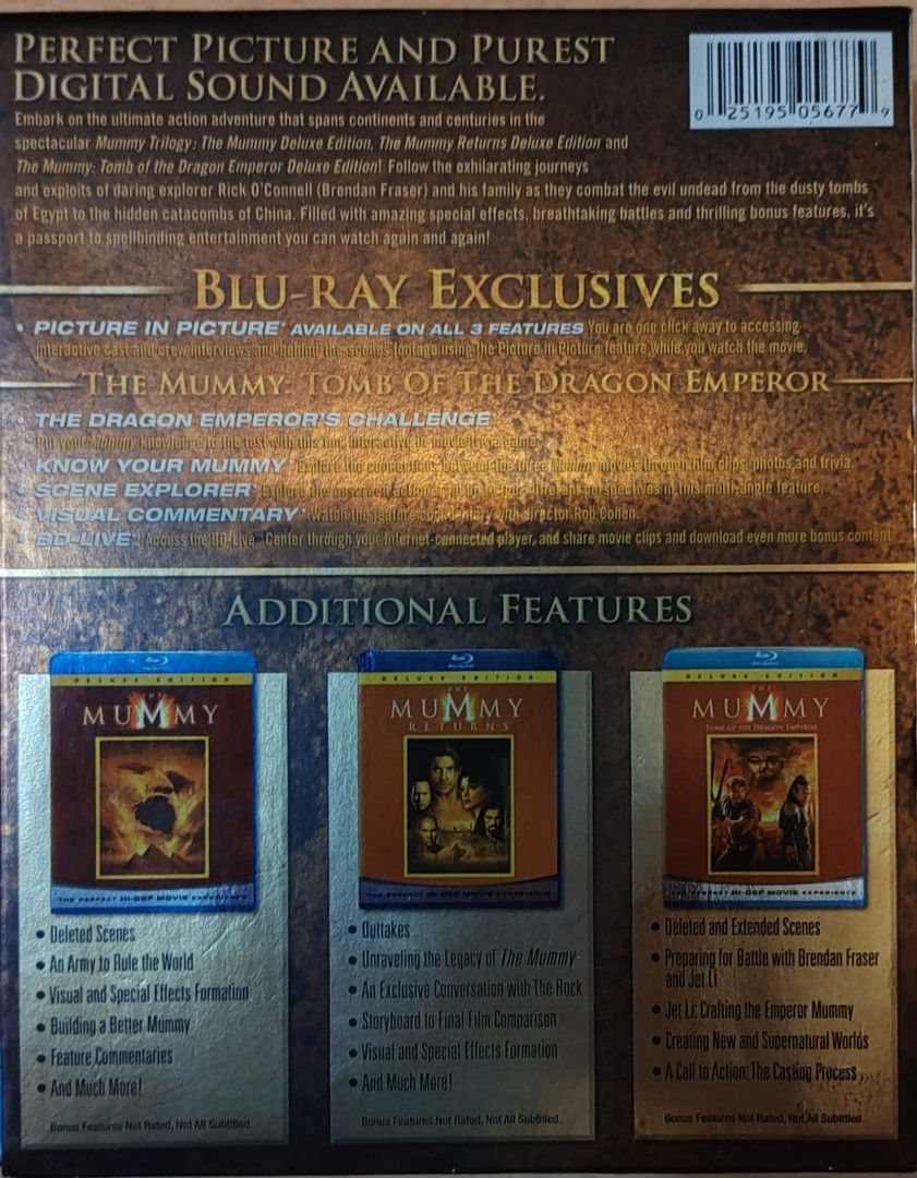 The Mummy Trilogy Blu Ray Boxset, Hobbies & Toys, Music & Media, CDs ...