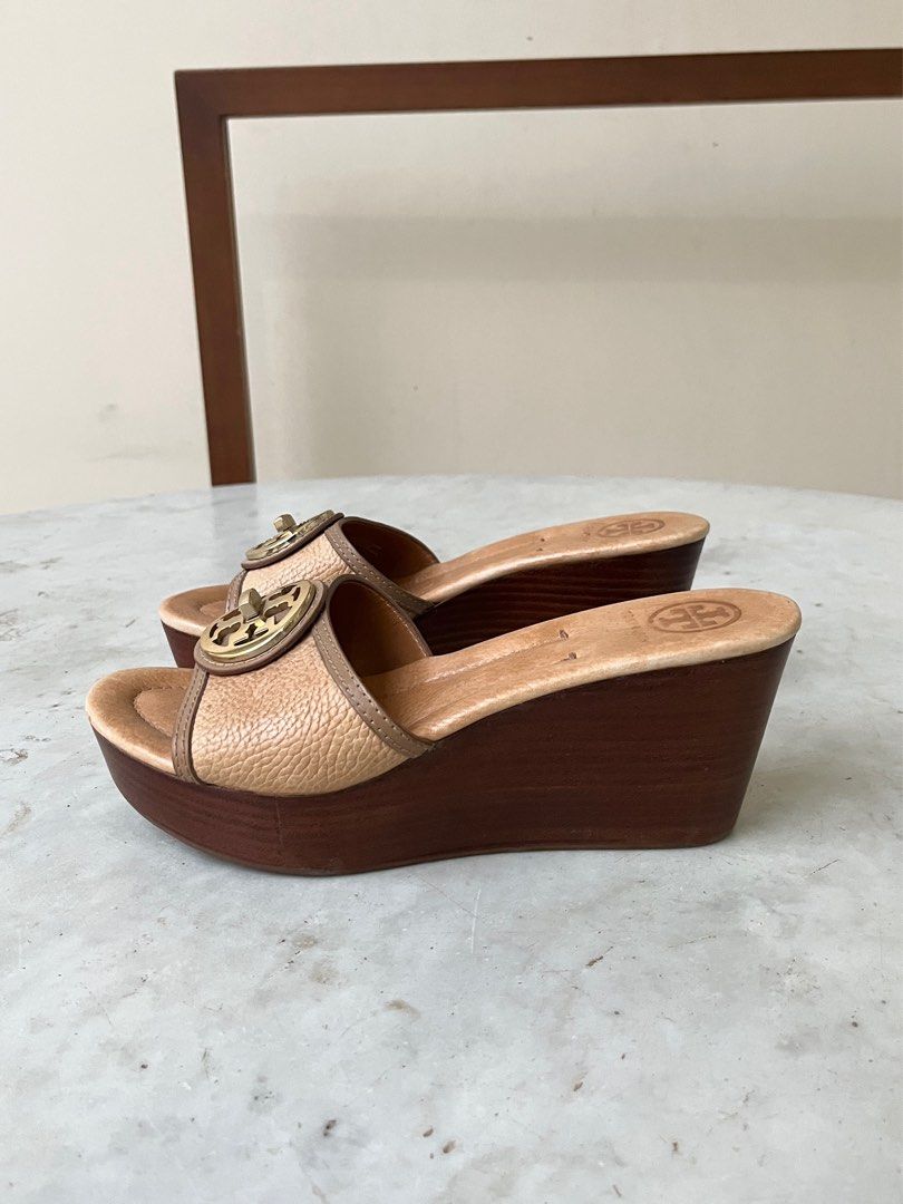 【関税&送料込】Tory Burch Mellow Leather Wedge Sandals Tory Burch Wedge Slide Sandals for Women for sale | eBay