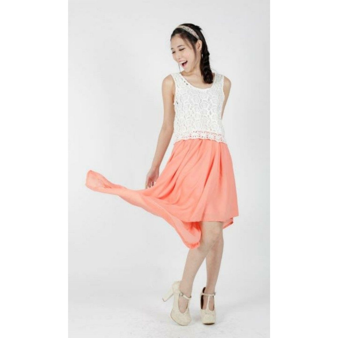 TTR Fairy Lights Fishtail Skirt in Salmon Pink Women s Fashion