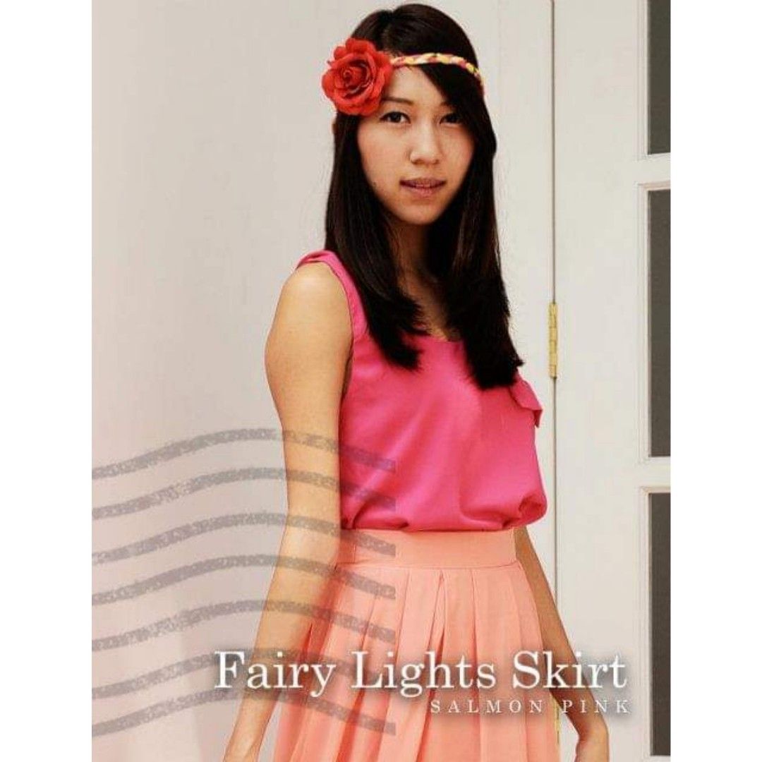TTR Fairy Lights Fishtail Skirt in Salmon Pink Women s Fashion