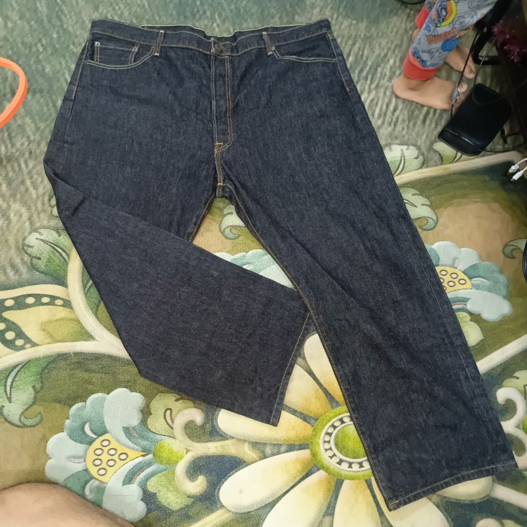 Vintage Levis 501 L5155 Riveted Red Tab Mens Button Fly Denim Jeans Size W46 L30