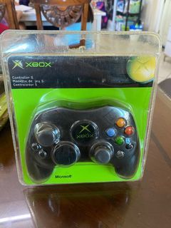 Vintage Microsoft XBOX Controller S Black Sealed in Clamshell Package SUPER RARE