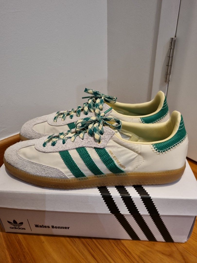 WTT/WTS Wales bonner samba cream white bold green, Men's Fashion, Footwear,  Sneakers on Carousell