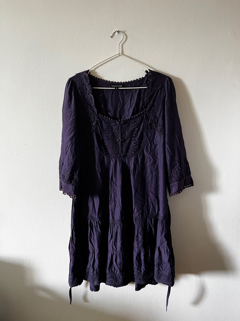 Warehouse plum dress new arrivals