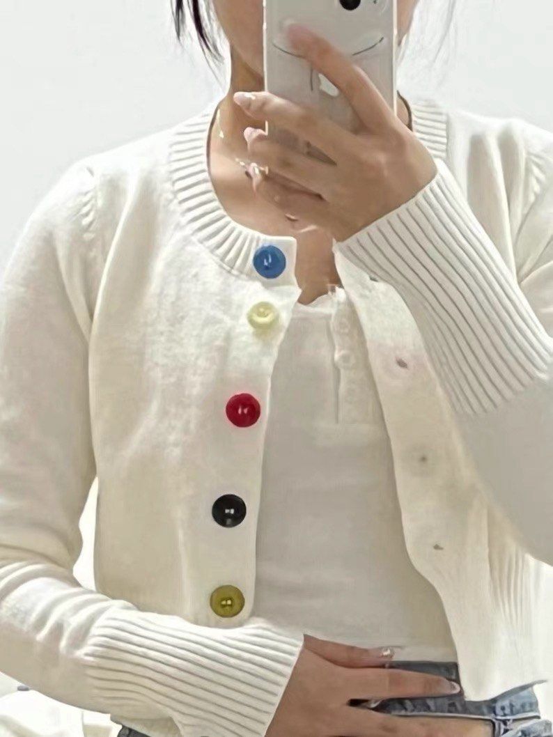 White cardigan clearance with buttons