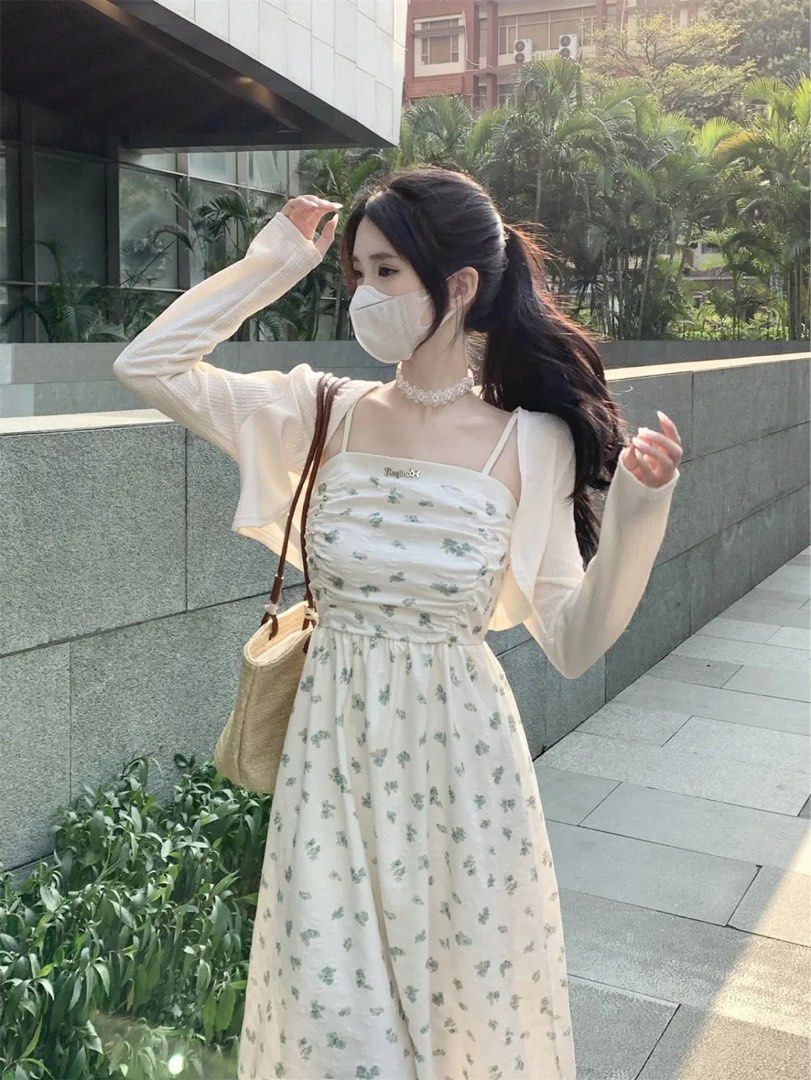 White flower sundress best sale