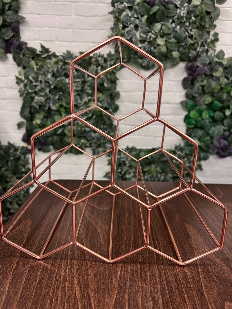 Rose gold wine rack online