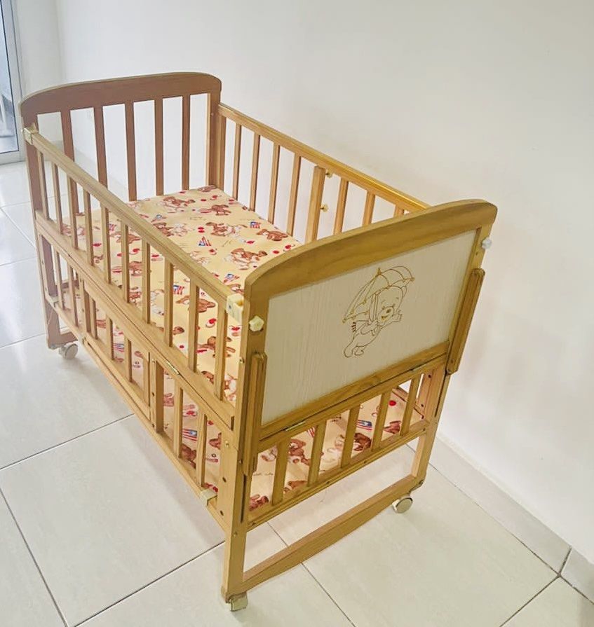 Wooden Baby Cot Cradle Katil Bayi