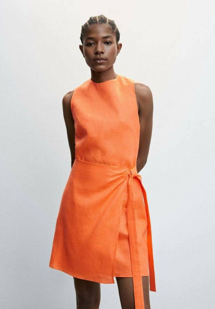 Mango dress orange sales