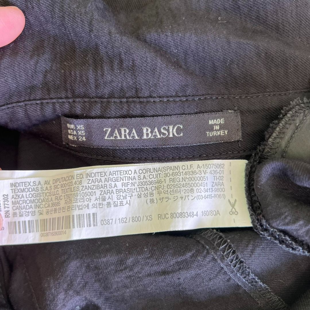 ZARA BLACK BLENDED LINEN BUTTON DOWN UTILITY ROMPER ROLL UP SLEEVES XS ...