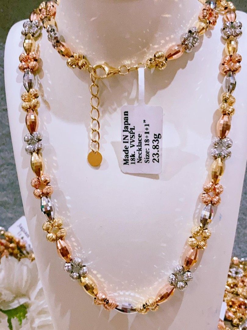 Tricolor necklace 18k online