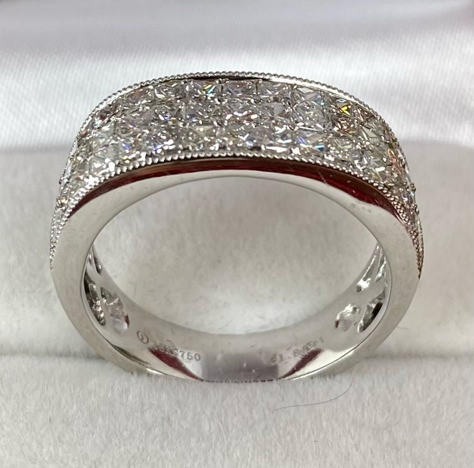 18K White Gold Diamond Men Ring Women s Fashion Jewelry