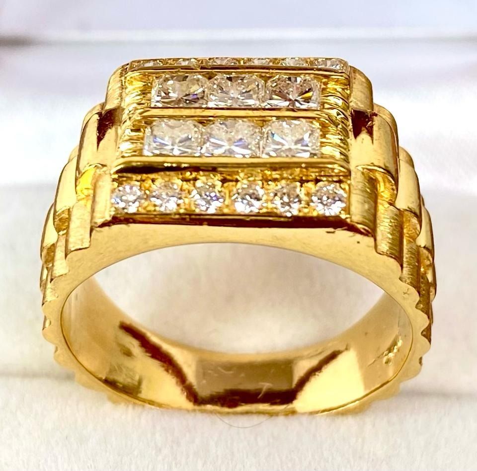 Mens 9 diamond gold ring hot sale