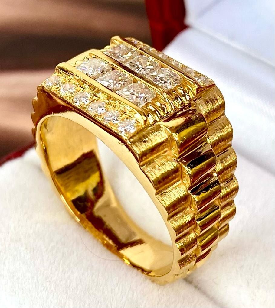916 Yellow Gold Diamond Men Ring