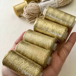 ✨ ZARDOSI SASHIKO ZARI Lamé Thread for Elegant Embroidery, Cross Stitch - Gold Metallic Embroidery Needlework Thread