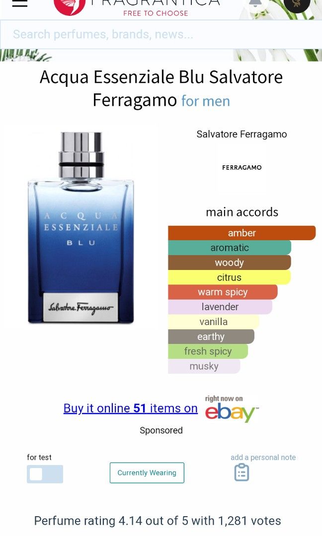 Salvatore ferragamo acqua essenziale blu review best sale