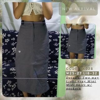 HQ acubi light gray two way mini maxi skirt