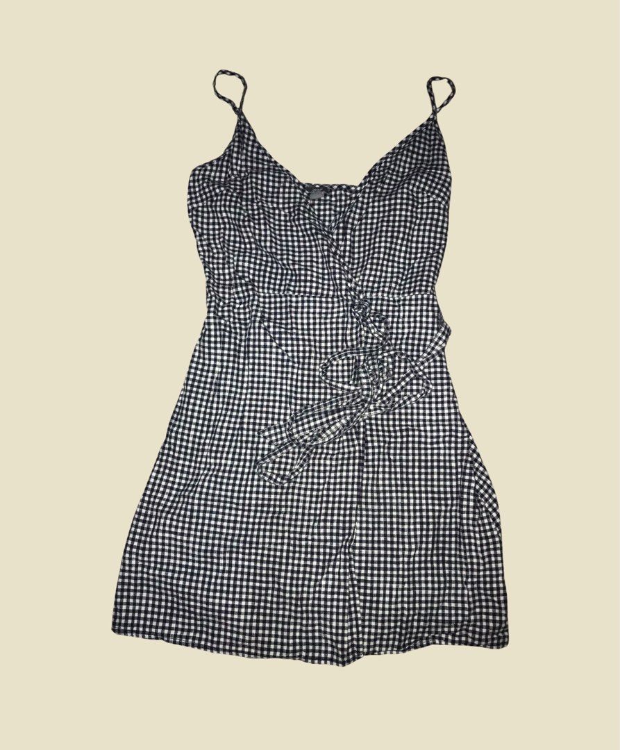 AERIE Gingham Wrap Dress