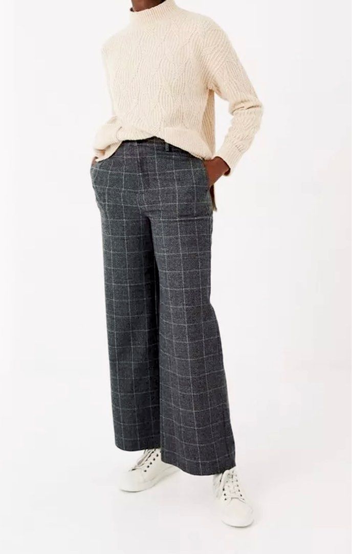 Zara Plaid Grey Slim Fit Pants Trousers, Women's Fashion, Bottoms, Other  Bottoms on Carousell