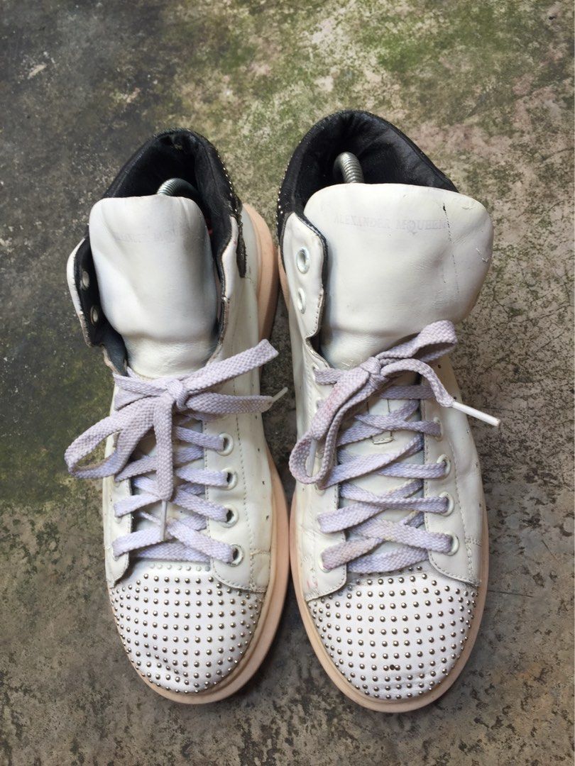 Authentic Alexander Mcqueen studs high top sneakers Men s Fashion
