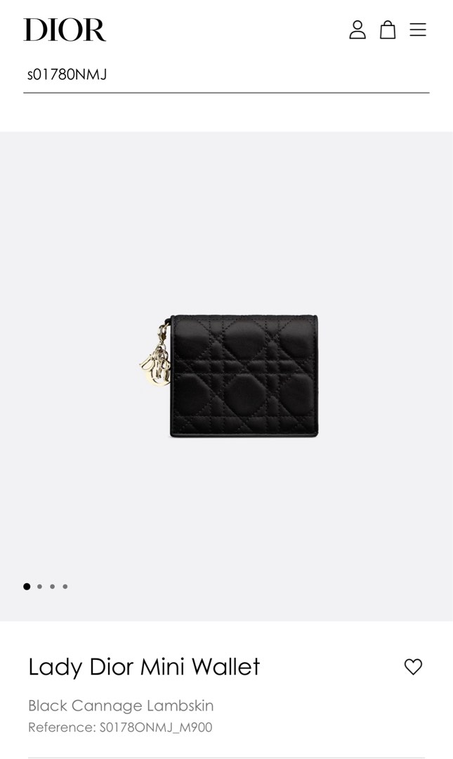 Lady dior mini wallet price discount