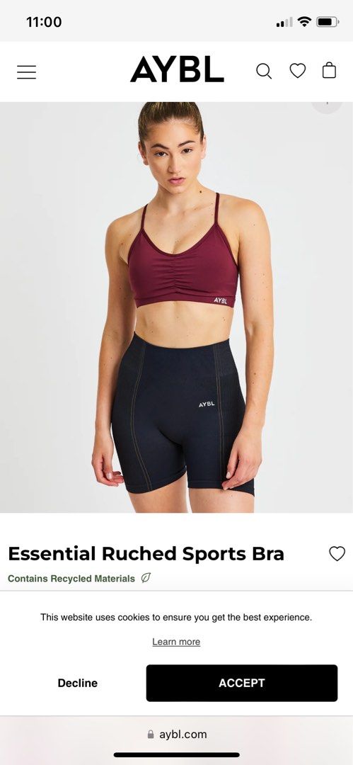 AYBL sport bra and shorts activewear full set, 女裝, 運動服裝- Carousell