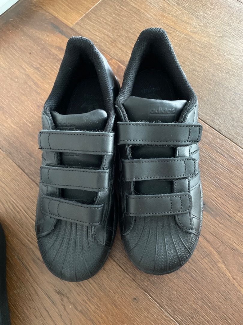 Back to school shoes! Triple Black Adidas Superstars!, Babies
