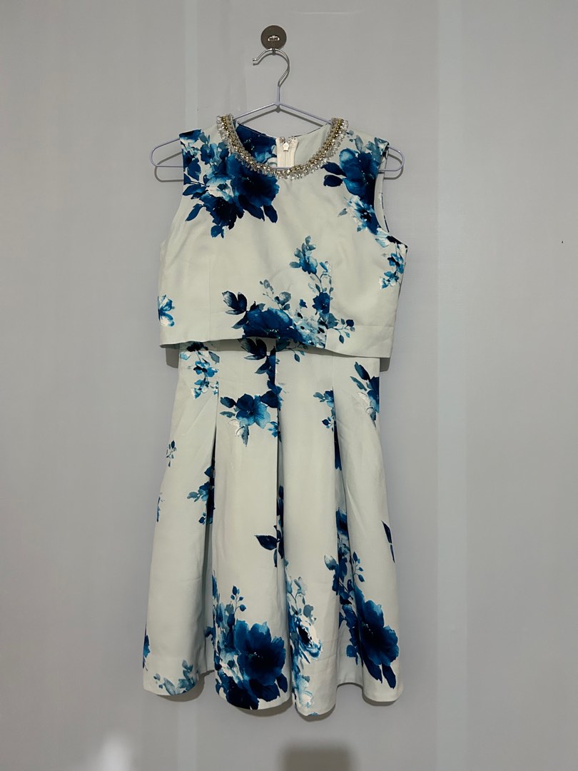 Blue Floral Dress Set main image 1
