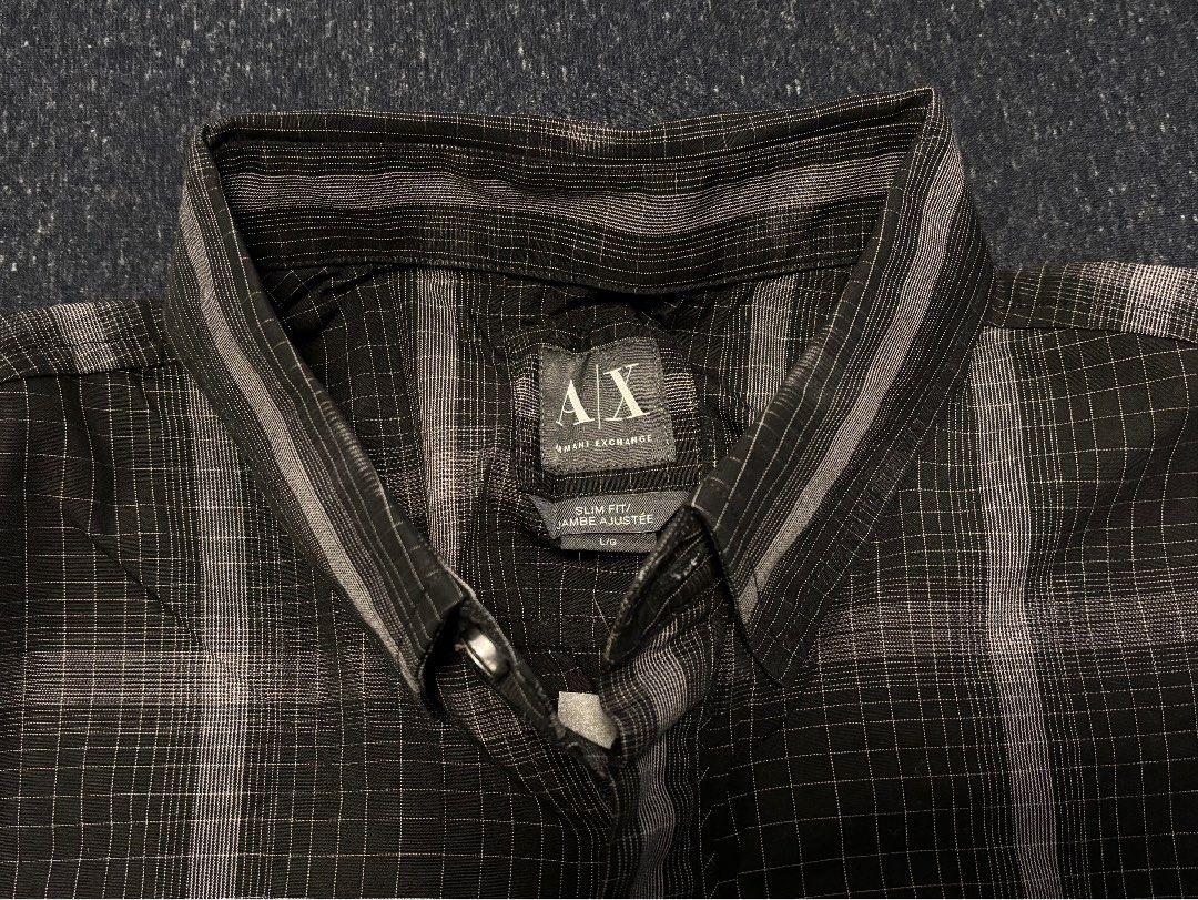 Mens black sales armani shirt