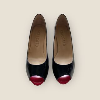 Red best sale leather heels