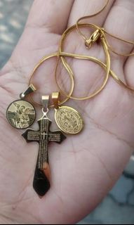 Blessed crucifix with archangel & St. Benedict protection necklace