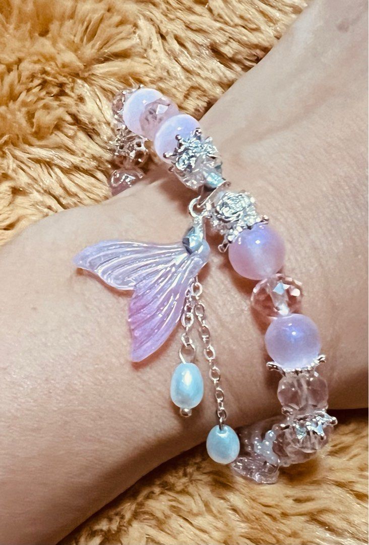 Bracelet Pink whale tail