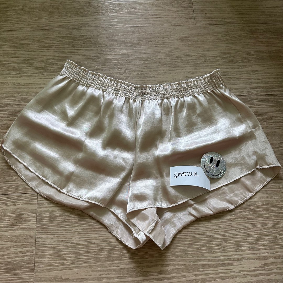 Brandy Melville Silky Ross Shorts in Gold Women s Fashion
