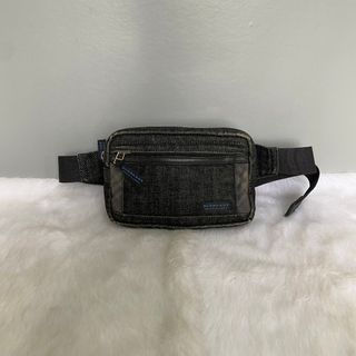 Burberry Blue Label Vintage Black Check Canvas Belt Bag Waist Bag