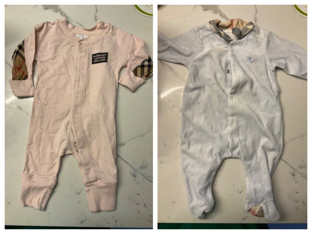 Burberry baby deals sleepsuit
