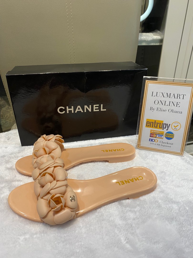Chanel Jelly Floral Nude Sandals