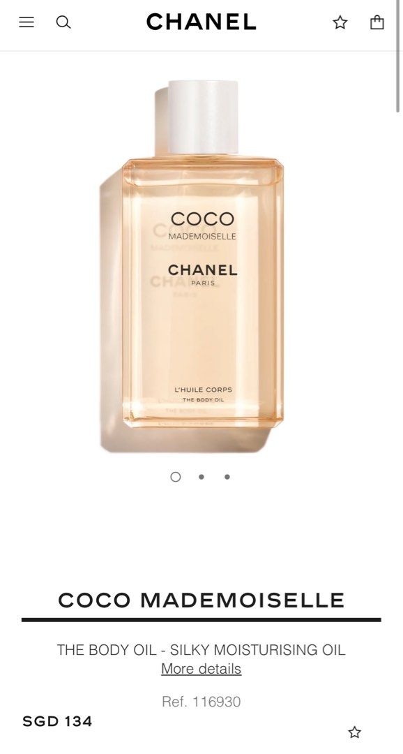 Chanel Mademoiselle Body Oil Beauty Personal Care Bath Body