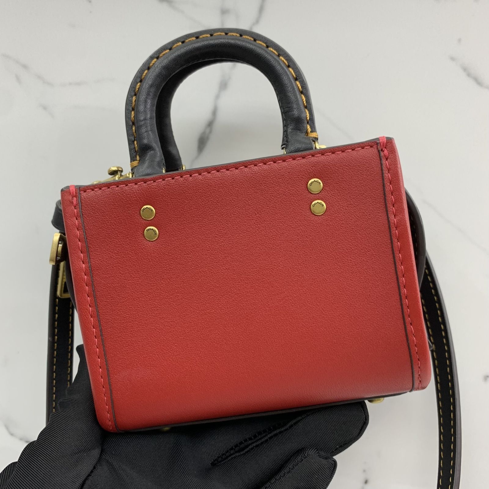 DISCOUNTED COACH CC482 RED ROUGE 12 IN COLORBLOCK 2 WAY SHOULDER BAG 247002984 AL