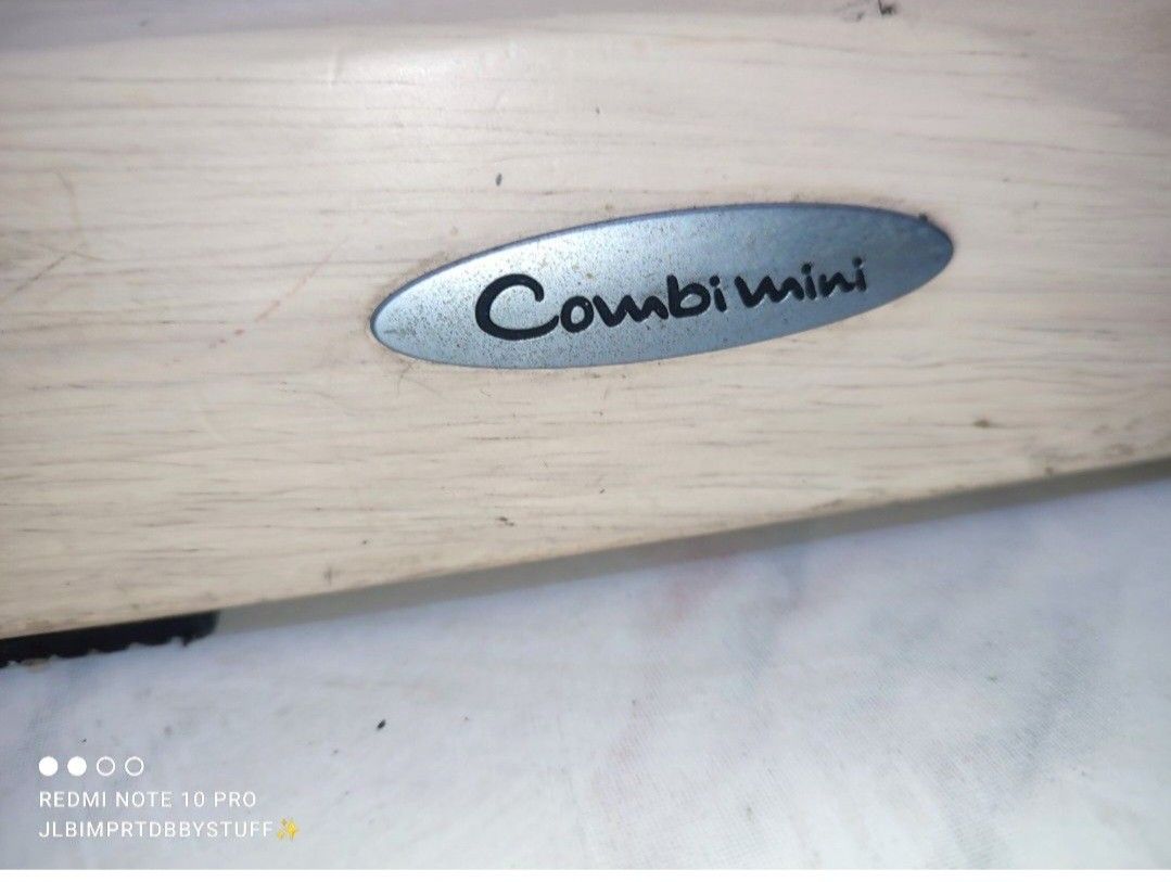 Combi Mini High Chair (Category: Kids Tables & Chairs) located in Manila. Submitted by geederoca (Listing ID 1284725032, Image 3). Description: Combi Mini High Chair Adjustable Seat and foot plate In good condition, with signs of usage. No issues, complete screws. can be disassembled MOP: gcash or bank transfer (BPI/Security Bank).