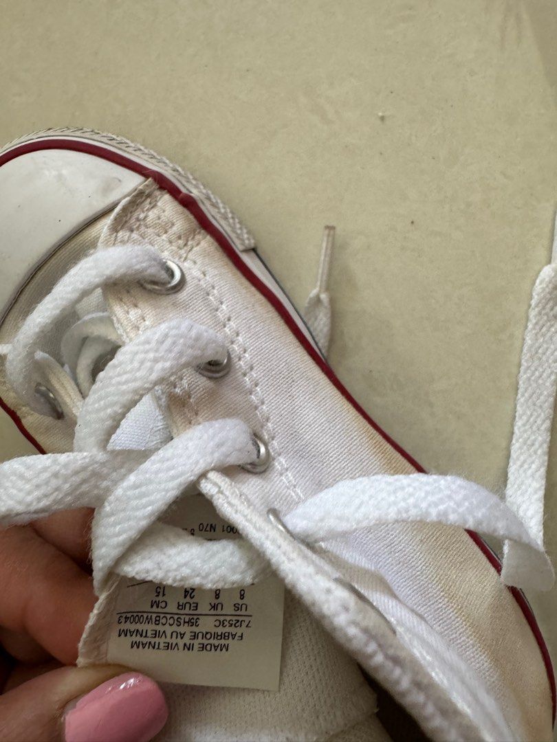 White junior on sale converse size 5