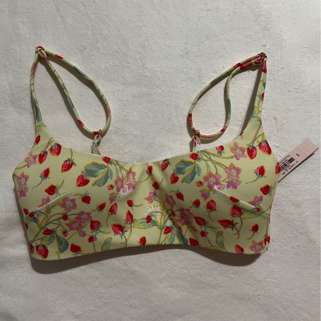 coquette rare y2k victoria's secret strawberry yellow bikini top