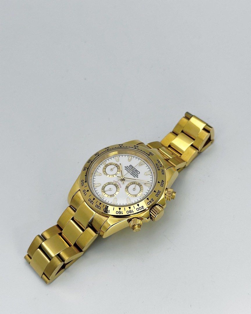 Boîtier De Montre 39mm En Acier Doré + Bracelet - Pour Mouvement VK63 - Neuf Sans Marque