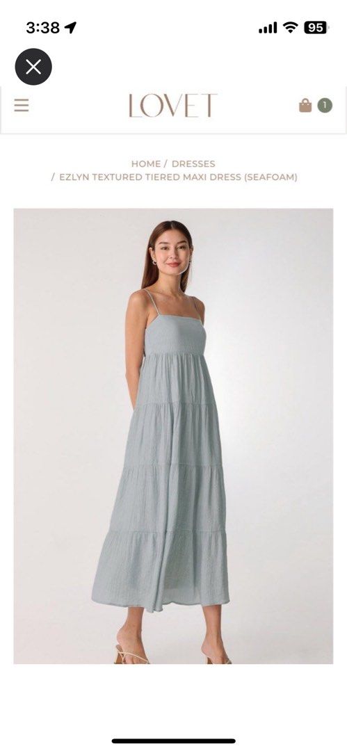 Tiered dress (seafoam), Women's Fashion, Dresses Sets, Dresses