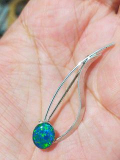 Faux opal brooch silver 925 from Japan