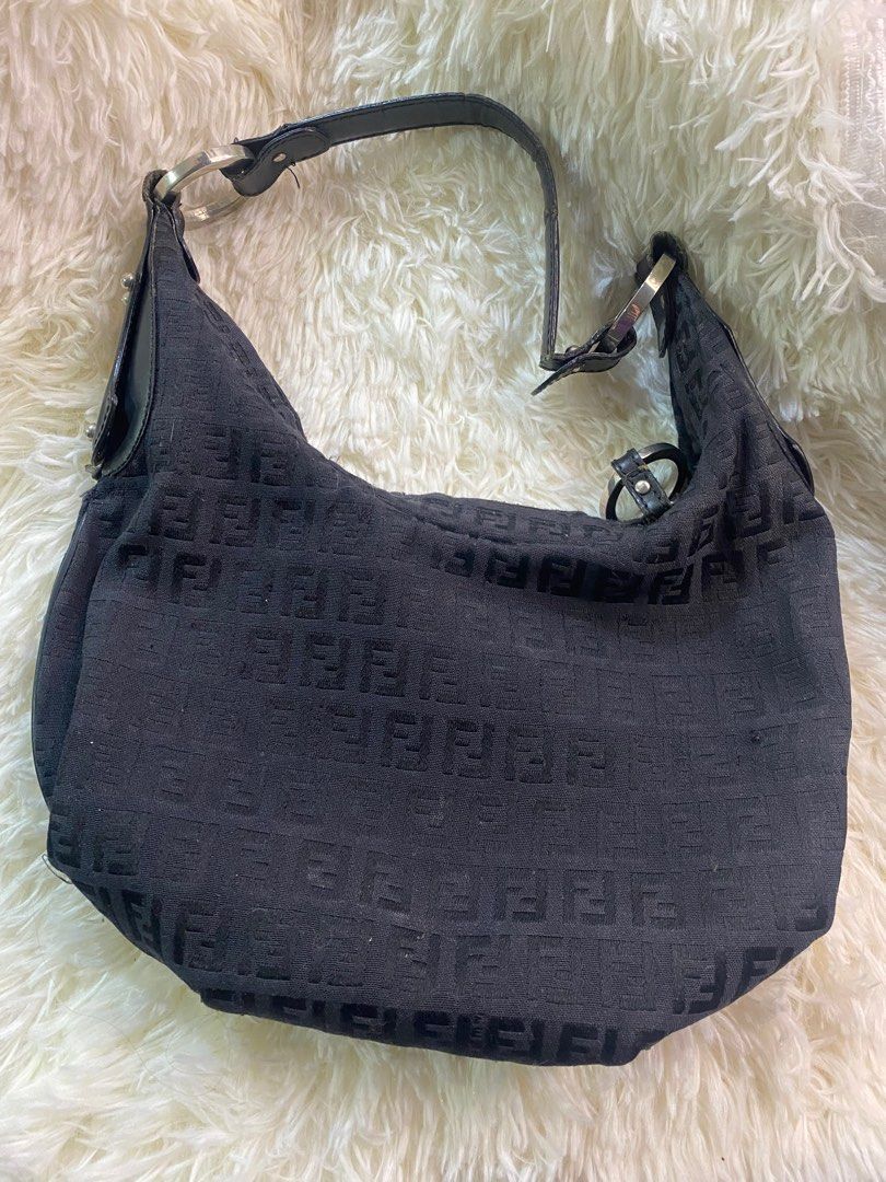 Fendi Black Zucchino Hobo Small Handbag (Category: Luxury Bags & Wallets) located in Manila. Submitted by letsdeclutz. (Listing ID 1282868021, Image 1). Description: authentic fendi Fendi Black Zucchino Hobo Small Handbag - still usable and in good condition rfs: dont use the bag anymore .